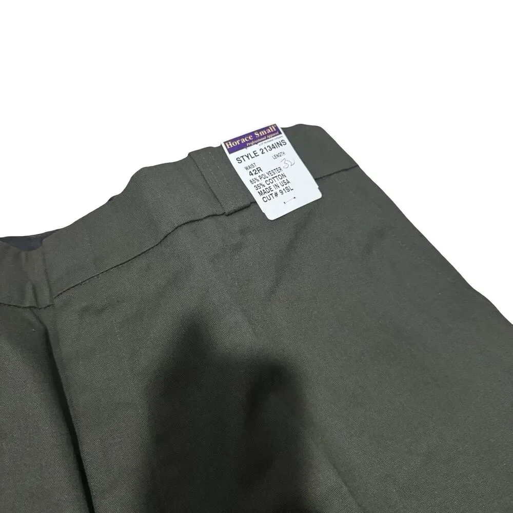 NWT Horace Small Pants Style 2134INS Size 42R UNHEMMED GREEN Made In USA